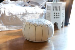 puff original de marruecos ▷ Puff de cuero blanco : Puff Natural 100% Original Made in Marruecos POUF DE CUERO BLANCO Y NEGRO